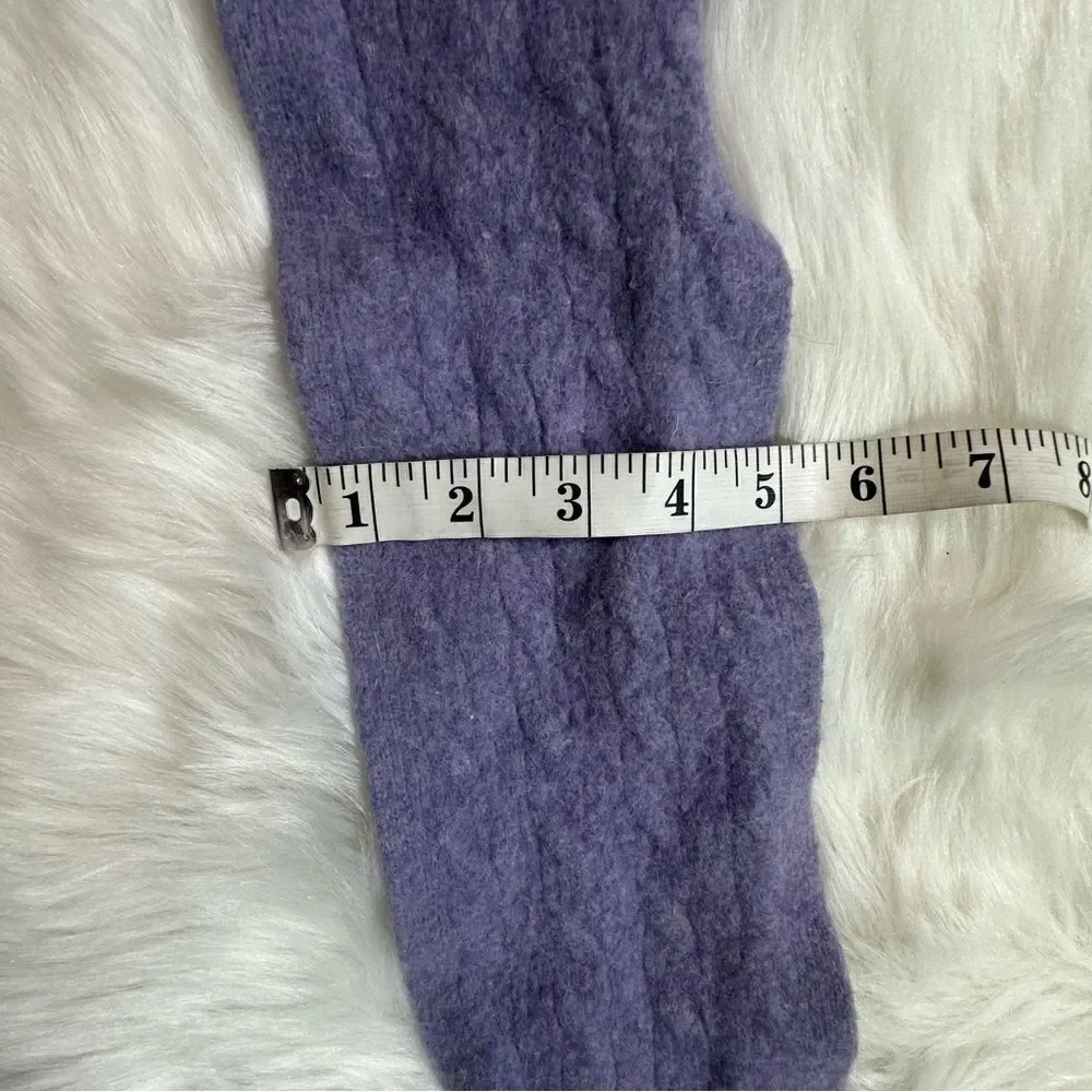 Ralph Lauren Purple Knit Scarf with Ruffled Edges